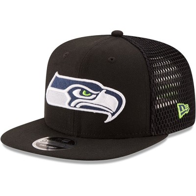 Men's Seattle Seahawks New Era Black Mesh Fresh 9FIFTY Adjustable Hat 2606530